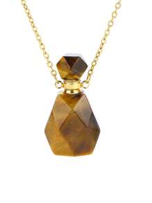 1PC Luxury Perfume Bottle Crystal Necklace For Women Natural Stone Faceted Bottle Pendant Healing Diffuser Pendant Jewelry Gift H672