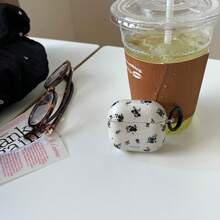 花形 1 件装黑色玫瑰花保护壳适用于 Pro 第 1、2、3、4 代苹果蓝牙耳机