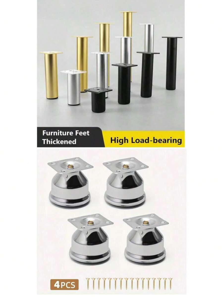 4pcs Adjustable Cabinet Legs, Adjustable Furniture Legs, Sofa Furniture Cabinet Riser, DIY Furniture Replacement Legs, For TV Stand, Storage Cabinet - Multicolor - View 1