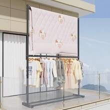 2段式クローゼットラック、スタンディングワードローブハンガー、省スペースの寝室用ラック、簡単組み立て、2段階金属製ハンガー  ドレス、パンツ、靴、ジーンズ、ブーツ、スカート、春夏シーズンのミニマリストトップス - ブラック - チェックする 6