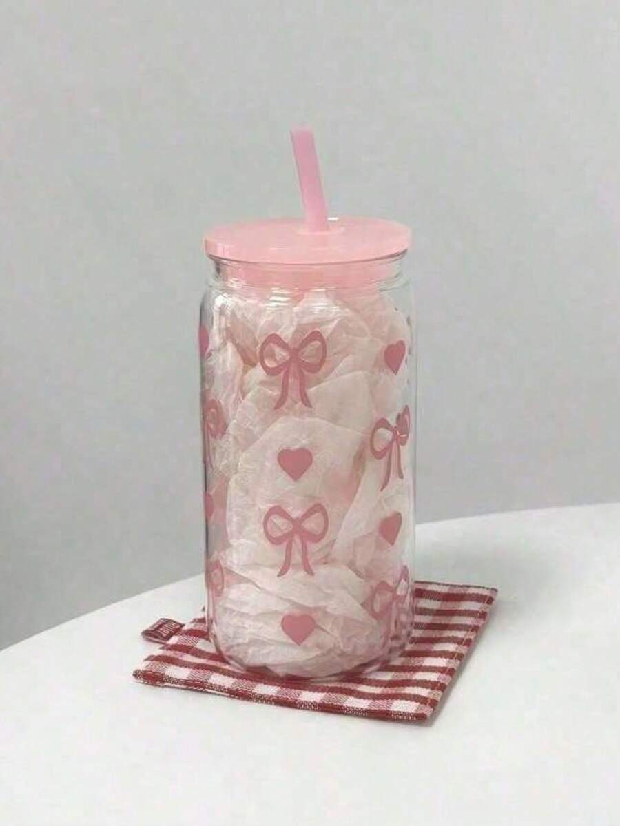1 cốc nhựa màu hồng thời trang 16oz có nắp và ống hút, lý tưởng cho cà phê đá, sinh tố, quà tặng cho phụ nữ, chị em gái, văn phòng, nhà cửa, tiệc tùng, đám cưới, sinh nhật, Giáng sinh, trang trí năm mới và nhiều dịp khác. - Nhiều màu - Xem 1