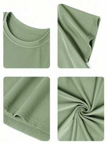 Boys Teens Students Casual Grey Graphic Print Crew Neck Short Sleeve T-Shirt, Summer