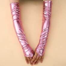 一对 19.29 英寸金属防紫外线臂套 - 夏季女士透气冰丝防晒袖套，适合骑行、跑步、户外活动、时尚且实用 - 彩色 - 查看 15