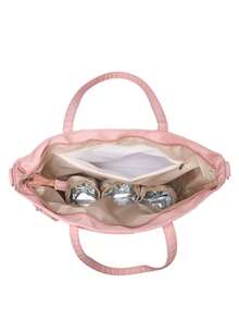 简约时尚的多功能单肩包，配备小零钱包、干湿分离袋、奶瓶保温袋。大容量休闲百搭妈咪包，适合妈妈带宝宝外出通勤、度假、旅行。