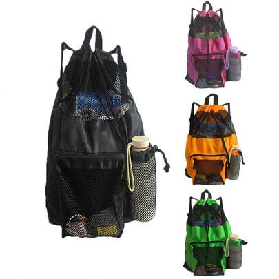 1pc New Outdoor/Beach Backpack, Suitable For Travel, Camping, Collapsible Storage Bag For Clothes, Cosmetics, Water Bottles, Washable