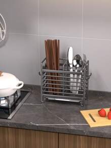 1 Pc Basic Kitchen Storage Rack, Decorative Kitchen Utensils, Kitchen Scissors Kitchen Chopsticks Holder, Multifunctional Storage Rack, Kitchen Chopsticks And Cutlery Storage Drain Rack, Kitchen Accessories