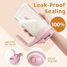 Breast Milk Pitcher, Mason Jar 32 Oz, Heavy Duty Wide Mouth Jar With Pink Flip Cap Lid And Pour Spout, Airtight Seal For Freshness And Convenience, Great For Cold Beverages And Home Entertaining - 玫紅色 - 查看 5