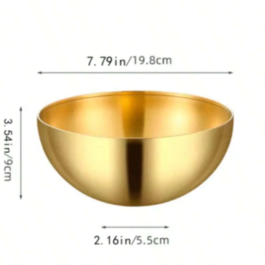 Large Capacity Stainless Steel Salad Bowls Soup Rice Noodle Ramen Bowl Container - 金色 - 查看 1