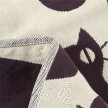 3pcs Set Soft Modern Square Towels With Cute Cat Silhouettes, 13.39 X 15.75 Inches