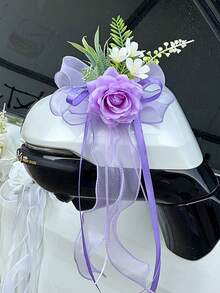 1PC玫瑰后视镜花婚礼楼梯扶手教堂过道仿真花家居装饰婚车新娘道具