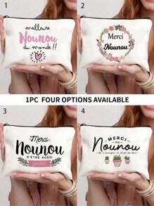 1 pezzo Grazie per esserti preso cura di me come tata, borsa per il trucco con stampa francese, borsa con stampa Super tata, borsa da toilette portatile, borsa da viaggio per il trucco, borsa da toilette quotidiana per il trucco, borsa multifunzionale, borsa da viaggio leggera, ottimo regalo, elementi essenziali da viaggio, vacanza estiva, ritorno a scuola, borsa per la scuola, borsa da viaggio per donne, borsa per il trucco da viaggio