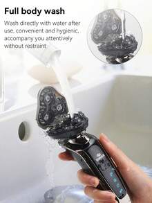 五合一电动剃须刀，3D旋转，可充电，适合商务旅行男士，车内快速剃须，随时随地保持良好仪容，日常清洁使用，送给丈夫的礼物