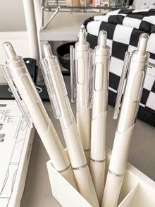 Push-Button Fast Dry Mini White Pen, Neutral Pen 0.5mm For Students, Exam, Note-Taking, Back To School Essential, Perfect Gift For Teachers And Students - Black - View 7