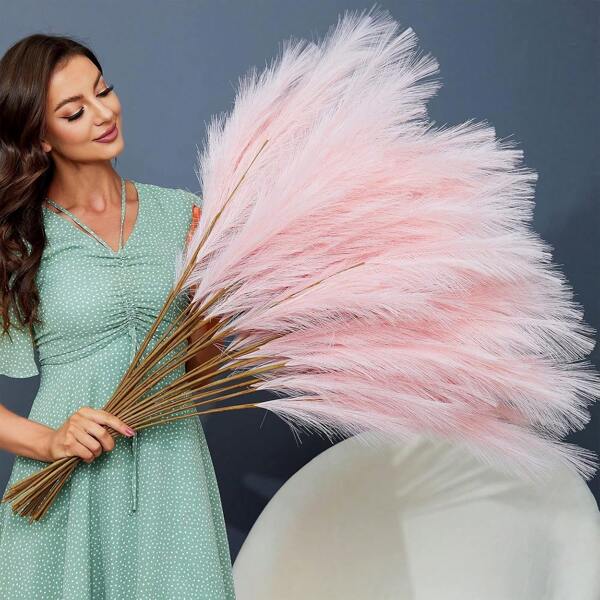 Festival Artificial Flower -6 Pieces Of Artificial Pampas Grass Decorations, Height 38 Inches /97 Cm. Suitable For Filling Vases. Suitable For Floor Home Decoration, Bohemian Style Wedding Decoration, Indoor And Outdoor Decoration, Christmas, Halloween, Festival Decoration.