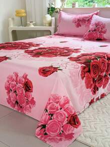 1pc Printed Pattern Bedsheet, Bedding, Easy Care Super Soft Microfiber Bedsheet For Children Bed, Double Bed, King Bed, Breathable Wrinkle-Free, Suitable For Luxury Hotel Style, All Seasons