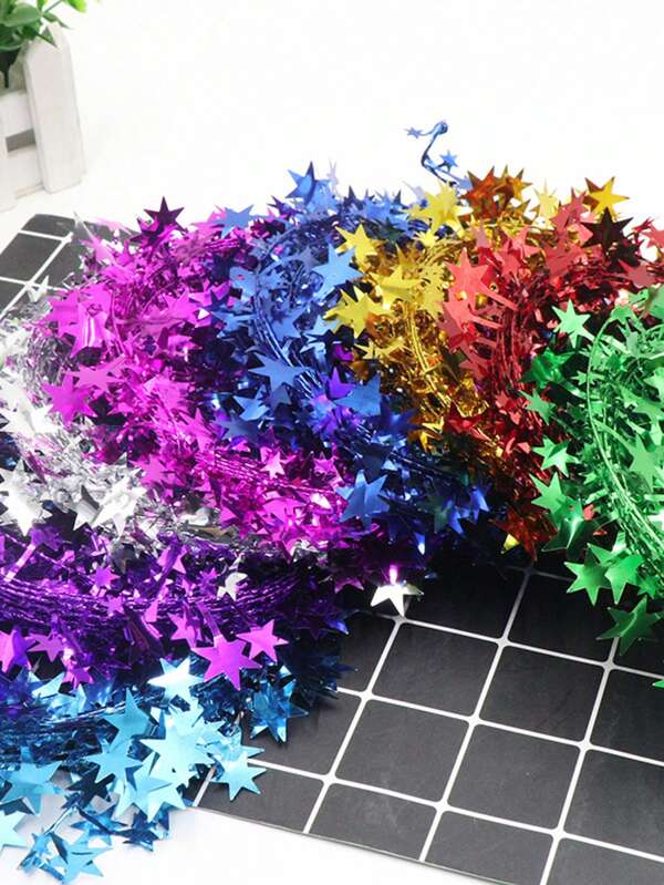 7.5M Star Christmas Metal Wreath, Wired Garland Christmas Tree Decoration For Home, Wedding, Birthday, Party, New Year, DIY Handicraft Home Decor Christmas Decorations Room Decor Winter