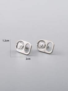 Bông tai nam thiết kế hình học - Bạc - Xem 6