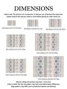 1pc Moroccan Style Geometric Print Rug, Ins Inspired, Living Room Carpet, Bedroom Rug, Large Carpet, Room Decor, Machine Washable & Soft - Multicolor - View 8