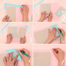 4Pcs/Set Bookbinding Ruler Set With L Ruler T Ruler Spacing Guide Corner Cutting Square Tools For Scrapbooking And Album Making,Rulers - one-size - View 4