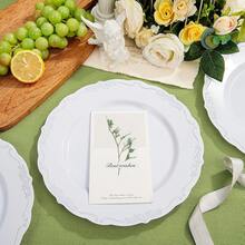 60PCS White Plastic Plates, Heavy Duty White Disposable Plates Premium 10inch Dinner Plates Hard Plastic Plates Disposable Party Wedding Bridal Shower-ZCC - 白色和銀色 - 查看 2