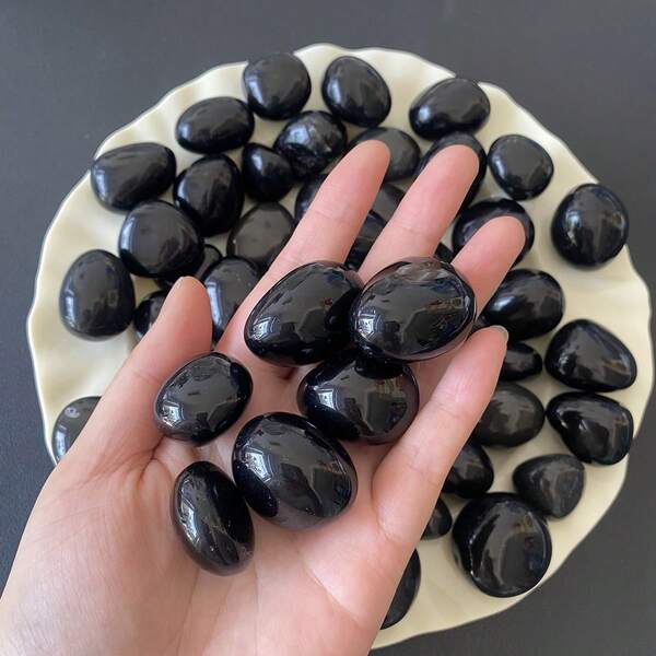 200g/500g Pietre levigate in ossidiana naturali, adatte come riempitivo per vasi e vasi da fiori, decorazioni per acquari, demagnetizzatori di cristalli