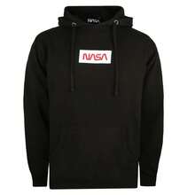 NASA Mens Box Logo Hoodie (Black) - Coffee Brown - View 1