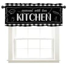 1 件厨房主题印花窗帘，适用于节日、派对、生日、晚宴、厨房窗户装饰短帷幔、四季房间装饰、家纺短窗帘帷幔，适用于餐厅派对装饰 - 彩色 - 查看 15