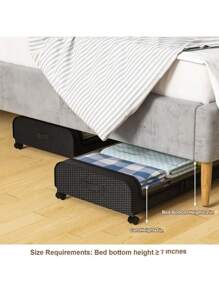 Under Bed Storage Container Rolling Clothes Organizer Drawer With Wheels