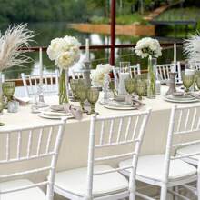 1/2 Pc Ivory White Tablecloth 58*102 Inch, Soft & Smooth, Suitable For Engagement, Party, Banquet, Dinner, Meeting, Celebration, Ceremony Decor