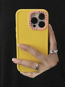 Candy Color Creative Lens Phone Case Compatible With IPhone 16 15 14 13 12 11 Pro Max 16 ProMax Transparent Shockproof Bumper Cover - Solid Yellow - View 3