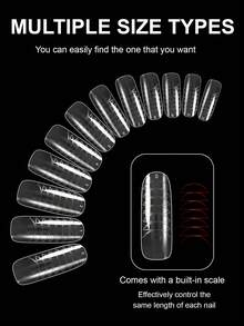 Nail Enhancement Mold Crystal Extender Paperless Rapid Phototherapy Extender 100pcs And 120pcs In Box For Choice Nail Moudle With Scale - Clear - View 2