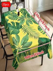 1/20pcs Tropical Leaf Tablecloth, Suitable For Decorating Picnic Or Holiday Gathering Rooms, Perfect For Picnics, Camping, Weddings, Birthdays, Buffets, Home Decor, Gifts, Picnic Tablecloths.