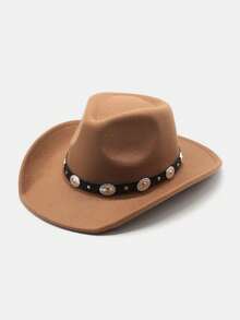 1pc Unisex Kids Star Leather Decor Felt Cowboy Hat, Retro Western Style, Suitable For All Seasons, Detachable, Suitable For Daily Wear, Outdoor Activities, Holidays, Parties, Back To School And More - Style 1 - View 15