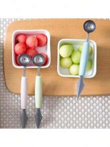 1 件不锈钢多功能水果雕刻刀、西瓜挖球器、冰淇淋勺、DIY 冷盘厨房工具、用于水果和蔬菜准备的小器具、耐用且可重复使用的西瓜勺、创意雕刻刀、水果勺、西瓜铲、水果切刀，适用于创意雕刻和舀水果球 - 水果爱好者和美食家的必备厨房工具