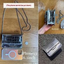 Small Crossbody Purse Bag Women,Cute Metallic-Embossed Handbag With Chain Strap - Silver - View 5