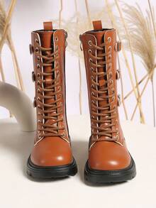 New Style Children's Casual Versatile Flat Knight Boot, Mid-Top Children Boots