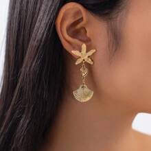 Ocean Style Party Exaggerated Star Earrings Personality Vacation Beach Starfish Metal Earrings