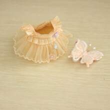 1pc Apricot Tulle Skirt Dress Clothes, Suitable For 17cm 1st/2nd/3rd Generation Dolls, Party Costume Accessories (Doll Not Included)