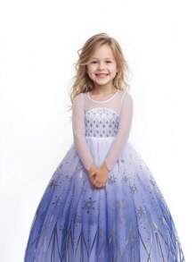 UPORPOR Light Up Princess Dress With Sleeve For Young Girl, Syncs With Music, App Remote Control, For Halloween, Birthday Party And Christmas, Kids Party Dress, Cosplay Costume (Battery Not Included)