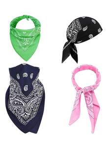 4 件女士性感优雅头巾，多种颜色可选，透气，可做多种佩戴方式的丝巾