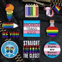 1枚/5枚/10枚通用LGBTQ珐琅胸针，服装背包装饰纪念徽章字母街头锌合金卡通胸针，四季皆宜的背包，适合上学、Kpop、教师用品、包包挂饰、办公配件、衬衫、夹克、珠宝、万圣节、秋冬季配饰，适合青少年、青年、男士、休闲、户外、运动、度假、毕业礼物、生日、日常佩戴的衣夹，趣味可爱教师礼物，万圣节配饰，教师节圣诞节男士礼物，包包别针 - 彩色 - 查看 5