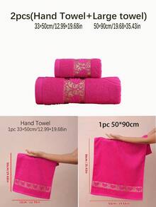QIBHI 1/2/3/9条装毛圈布心形图案浴巾，情人节礼物，轻盈柔软吸水，家用浴室毛巾/面巾/手巾，情侣聚会返校季美容院家用浴室浴巾，酒店运动用品，家居必备，毛巾，护肤浴巾