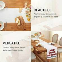 1 pièce Drapeaux de table personnalisés sur mesure 13x72 pouces - Décor de table en tissu de polyester imprimé par sérigraphie vierge pour mariages, fêtes, vacances, salons commerciaux - Ajoutez votre conception avec texte/image