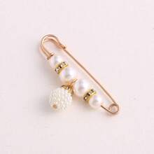 2 pièces/5 pièces Épingles de sûreté décorées de perles fausses, attache-ceinture à perles pour pantalon/robe, pour ajuster la taille, prévenir le relâchement, épingle de poitrine boucle de taille