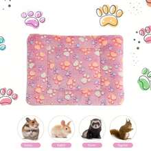 APPKER Adorable Double-Sided Small Pet Mattress - Washable Plush Cage Mat For Rabbits, Hamsters, Guinea Pigs & Squirrels, Durable & Decorative Rug With Playful Star & Paw Print Design, Soft Polyester Material In Assorted Colors - Multicolor - View 11