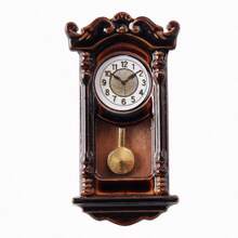 1 件复古迷你挂钟模型桌面装饰配件，1:12 微型玩具，可用于娃娃屋装饰、精美工艺品、游戏屋 DIY 道具、节日/生日礼物，2025 年新品