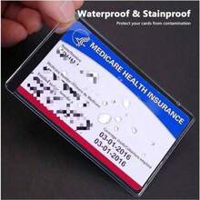 10/20 件防水新型医保卡保护套，透明 PVC 塑料卡夹，适用于新型医疗/社保/商务/身份证/信用卡/地铁卡，易插入设计 - 保持您的卡片清洁 - 彩色 - 查看 4