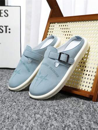 Men's New Fashion Slip-On Sandals, Casual Summer Slip-On, Design, Flat Bottom Versatile, Suitable For Casual, Office, Indoor Wear