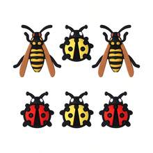 6 件可爱 3D 和瓢虫硅胶珠 - 硅胶焦点珠、时尚设计、珠宝制作珠、非常适合 DIY 手链、串珠笔配件、钥匙扣、派对装饰和其他手工工艺品 - 理想的礼物 - 彩色 - 查看 1