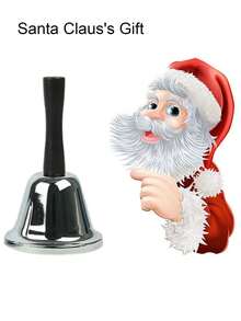 Campainha de metal portátil (1 unidade) - Campainha sonora para serviço de jantar, sino de Natal para professores, restaurantes e animais de estimação, decoração de Natal para o quarto.